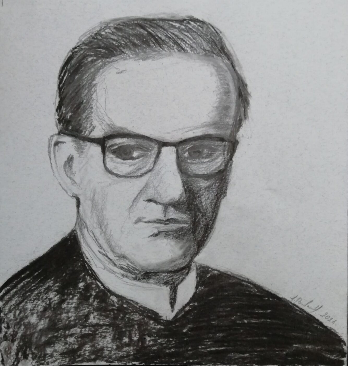 Portret muškarca sa naočarima - Aleksandra Pavlovic